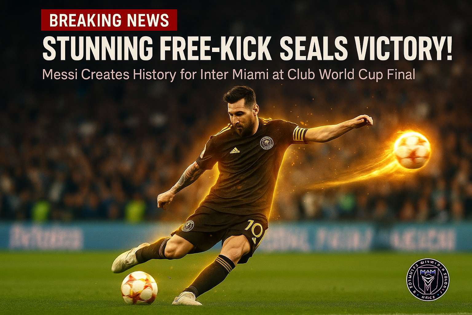 Lionel Messi scores Messi free kick for Inter Miami in Club World Cup final